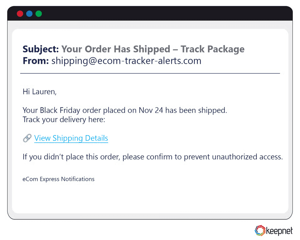 Black Friday Phishing Examples
