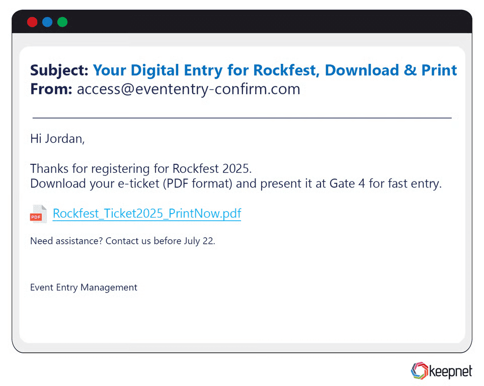 Concert or Festival Ticket Phishing Examples