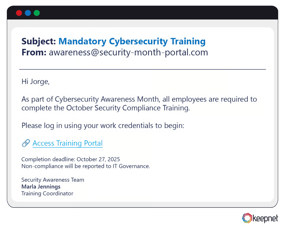 Cybersecurity Awareness Month Phishing Examples