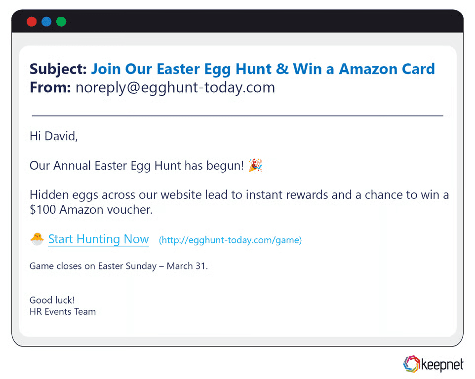 Easter Phishing Examples