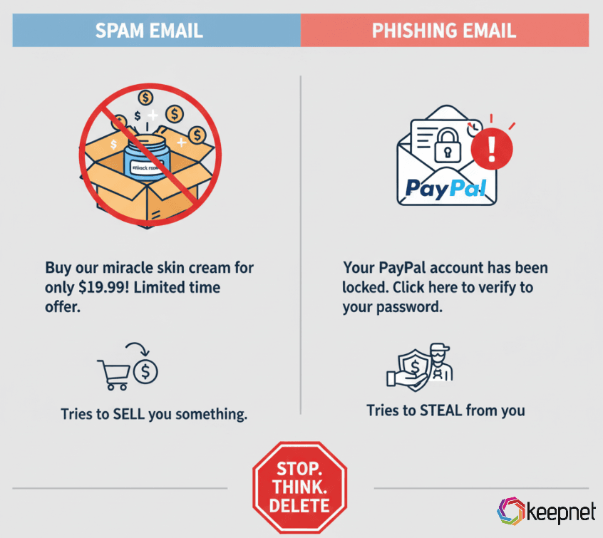 Picture 1: Spam vs Phishing in Action