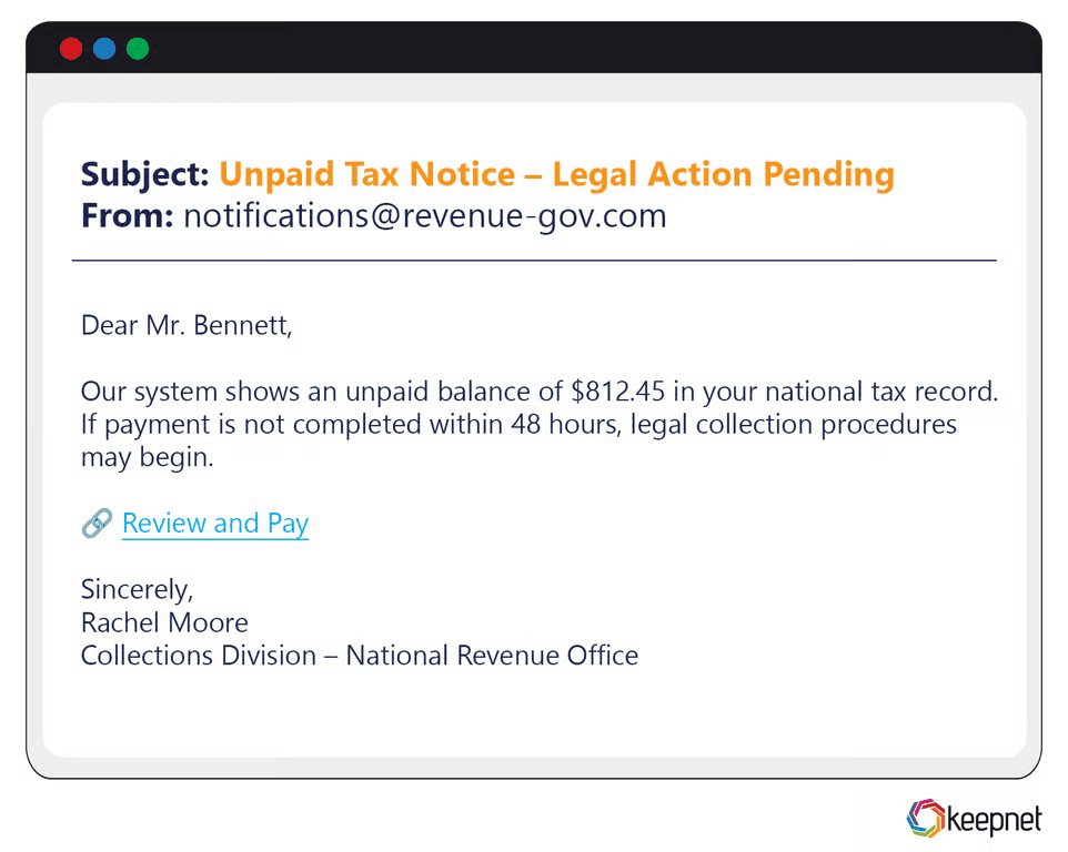 Government and Public Sector Phishing Examples
