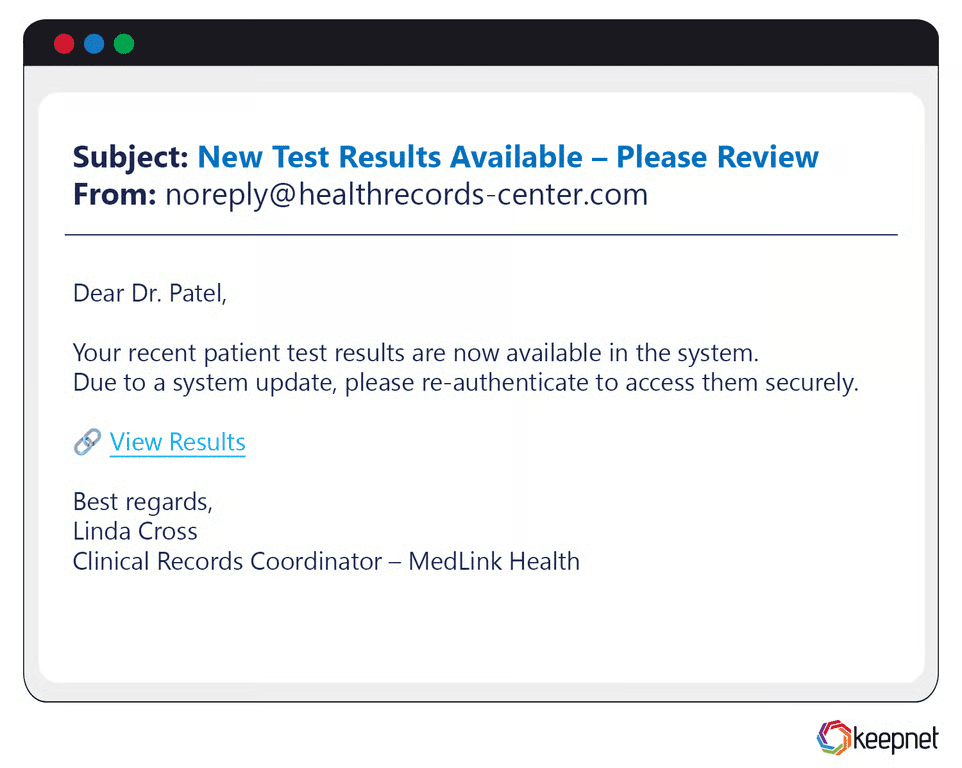 Healthcare Sector Phishing Examples