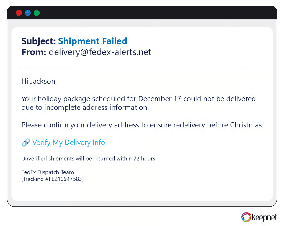 Holiday-Themed Phishing Examples