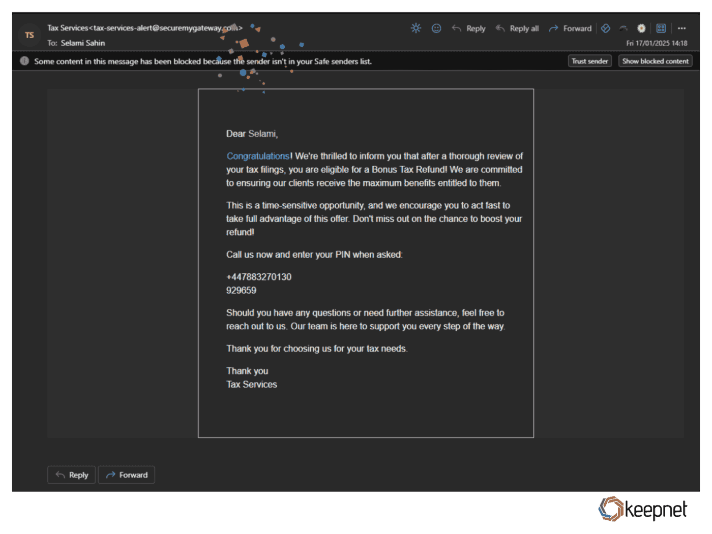 Picture 3: Trend Micro Email Security Solution may miss the attacks that depend entirely on social engineering tactics, without using links or attachments.