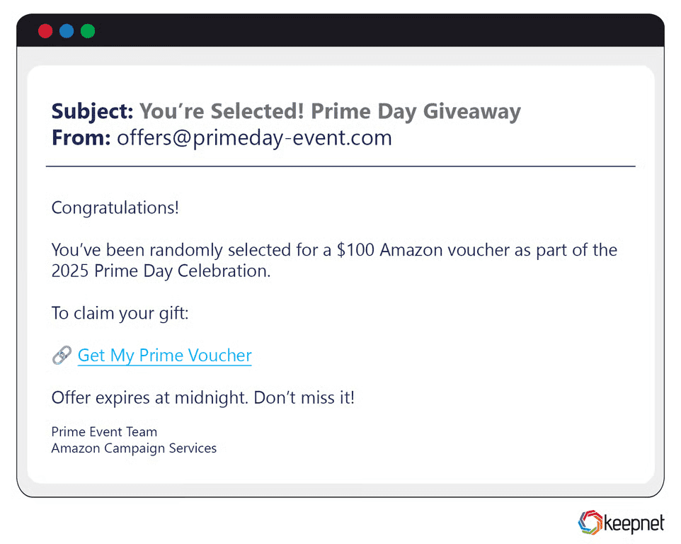 Prime Day Phishing Examples