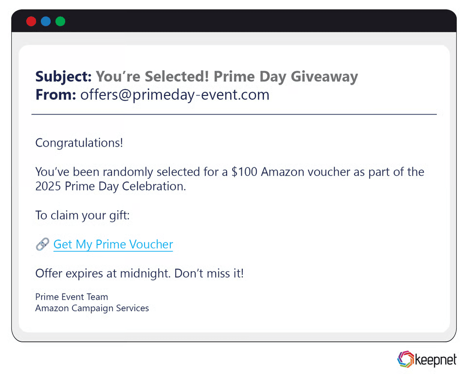 Prime Day Phishing Examples