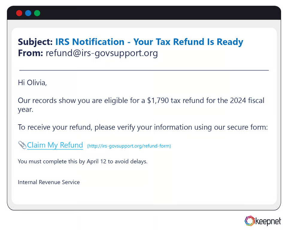 Tax Season Phishing Examples