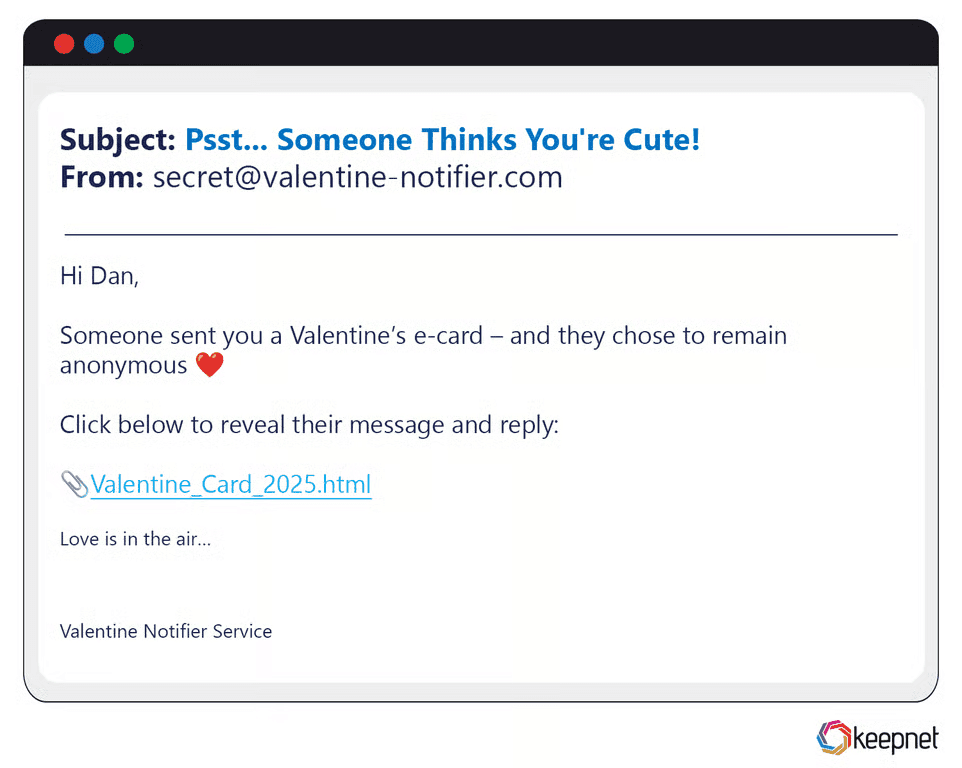 Valentine’s Day Phishing Examples