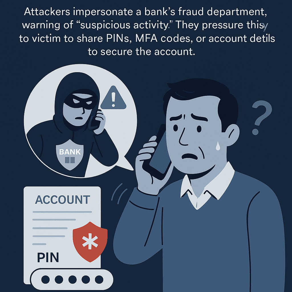Picture 1: Vishing Example - Bank Fraud Call