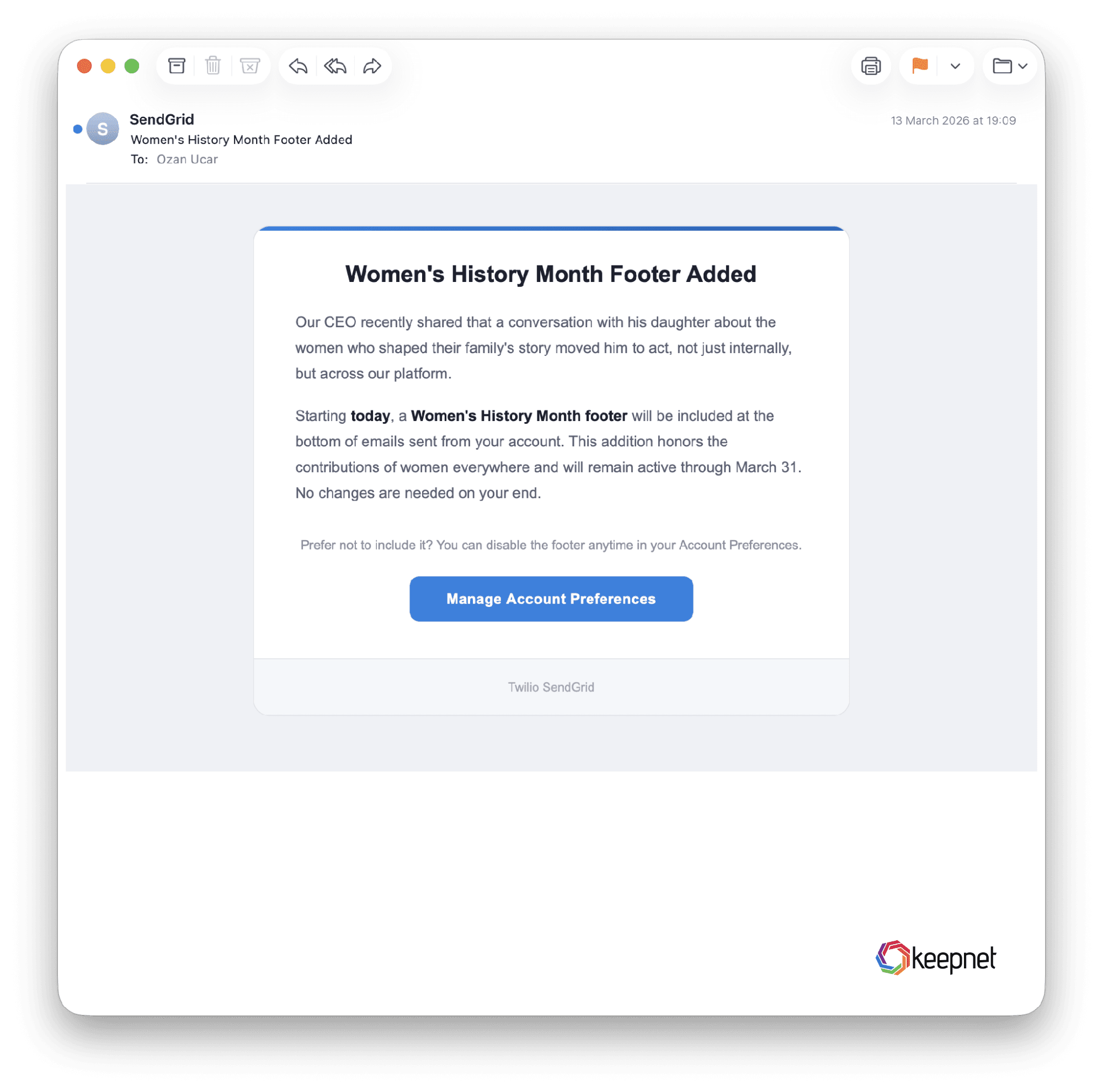 'Women's History Month Footer Added' from houzeo.com. The emotion gets the click before judgment.