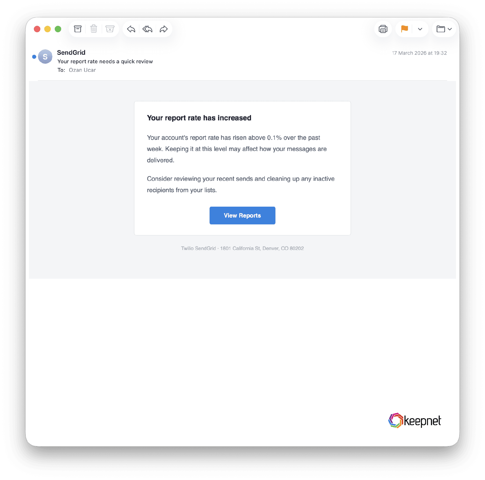 Your report rate needs a quick review' from megger.com. DKIM threw a permerror, yet DMARC still passed.