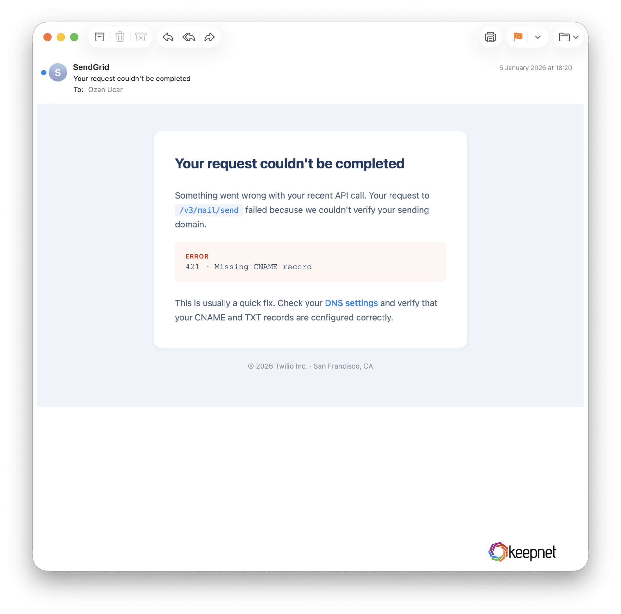  'Your request couldn't be completed' from theappsolutes.com. A fake DNS error to make you defer to the 'expert'.